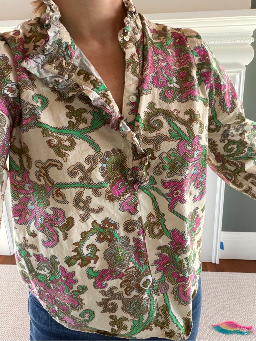 Women’s LOVE THE LABEL NICOLA TOP BRANDYWINE PRINT XS